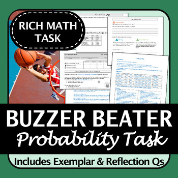 Preview of Probability Rich Math Task | Buzzer Beaters | Engaging Project-Based-Learning