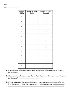 Probability - Rolling the Dice Experiment (worksheet Included) (POWERP –  Engaging Einsteins