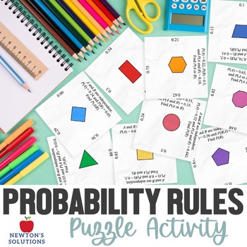 Preview of Finding a Probability Using Probability Rules Activity Puzzle