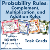 Probability Rules Task Cards: Complement, Multiplication, 
