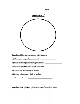 Probability Spinner Worksheets by Natalie Ricketts | TpT
