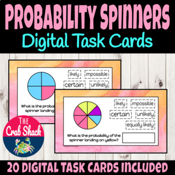 Preview of Probability Spinners Digital Task Cards 