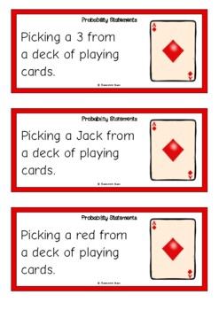 Preview of Probability Statements Task Cards with Blanks