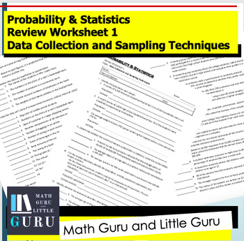 Preview of Probability & Statistics Review Worksheet1 Data collection & sampling techniques
