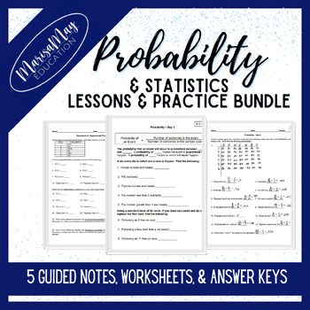 Preview of Probability & Stats Notes & Wks Bundle - 5 lessons