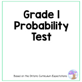 Probability Test - Grade 1 Math Assessment (Ontario)