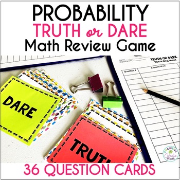 Preview of Probability Truth or Dare Math Game