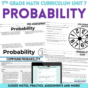 Preview of Probability Unit : 7th Grade Math Curriculum