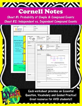 Preview of Probability Unit | Cornell Notes