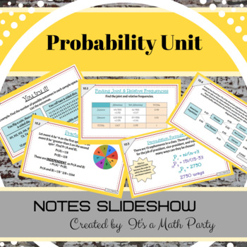 Preview of Probability - Unit Notes Slideshow