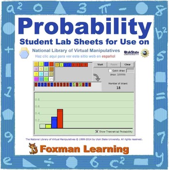 Preview of Probability -- Virtual Manipulatives Lab for Middle School Math CCSS Common Core