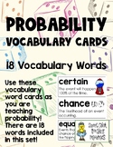 Probability Vocabulary Cards - set of 18 Words
