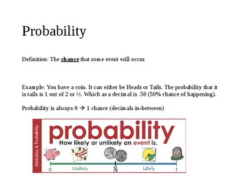 Preview of Probability Vocabulary Gallery Walk