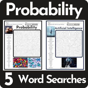 Preview of Probability  Word Search Puzzle BUNDLE