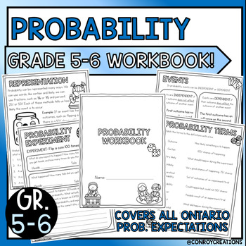 Preview of Probability Workbook | Grade 5 and 6 | Ontario 2024