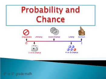 Preview of Probability and Chance Powerpoint using candy, dice, spinners and more