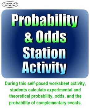 Probability Odds Worksheets Teaching Resources Tpt