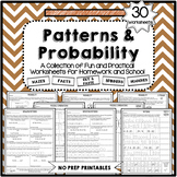 Probability Worksheets and Patterns Worksheets NO PREP