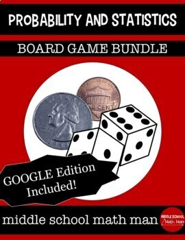 Preview of Probability and Statistics Board Games Bundle | Math Review Activities