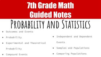 Preview of Probability and Statistics Guided Notes - Editable