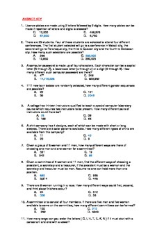 Probability And Statistics Multiple Choice On Permutation And Combination