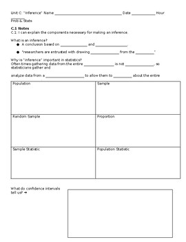 Preview of Probability and Statistics Unit C Inference Notes and Practices (All Materials)