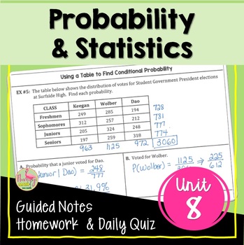 Preview of Probability and Statistics Unit Essentials (Algebra 3)