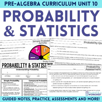 Preview of Probability and Statistics Unit for Pre-Algebra