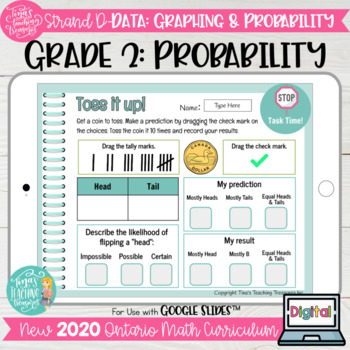 Preview of Probability grade 2 Math 2020 Ontario DIGITAL Google Slides