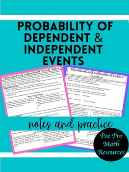 Preview of Probability of Dependent and Independent Events notes and practice