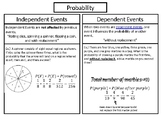 Probability of Independent and Dependent Events Notes SOL 8.11