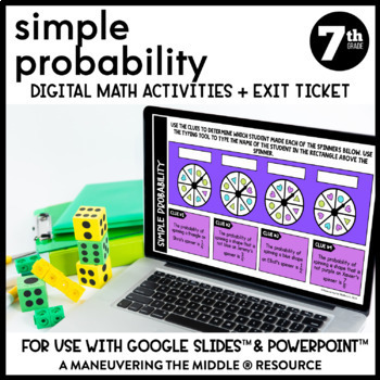 Preview of Probability of Simple Events Digital Math Activity | Google Slides Activity