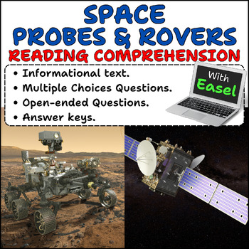 Preview of Probes & Rovers reading comprehension passages and questions 3rd grade + Easel