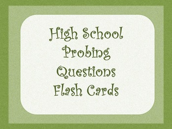 Preview of Probing Questions Flashcards