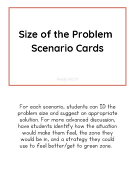 zones of regulation scenario cards teaching resources tpt