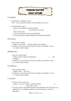 problem solution essay outline example