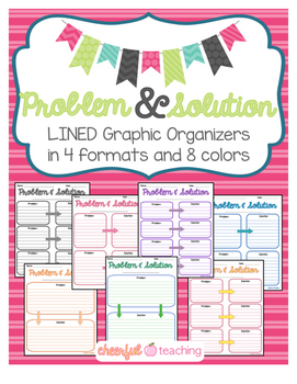 Preview of Problem & Solution Graphic Organizers {LINED}