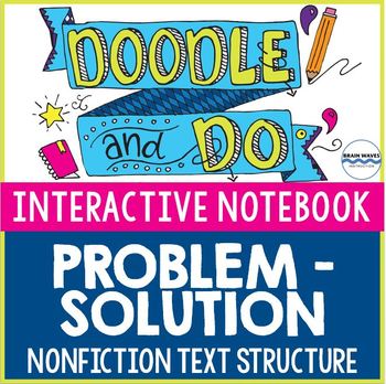 Preview of Problem-Solution Nonfiction Text Structure - Sketch Notes & Interactive Notebook