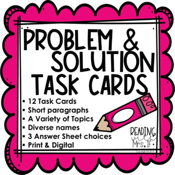 Preview of Problem & Solution Task Cards (print & digital)