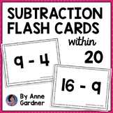 Subtraction Facts to 20 Flashcards for 1st & 2nd Grade Mat