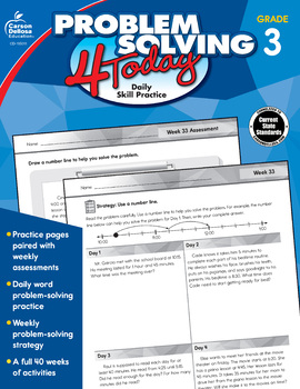 Preview of Problem Solving 4 Today Workbook Grade 3 Printable 105011-EB