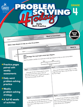 Preview of Problem Solving 4 Today Workbook Grade 4 Printable 105012-EB
