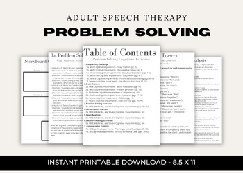 Preview of Problem Solving Activities Bundle for Adult Speech Therapy or Medical SLP