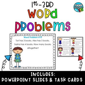 Preview of First and Second Grade Addition & Subtraction Word Problems Math RTI Lessons