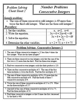 Preview of Problem Solving Cheat Sheets