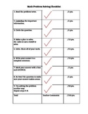 Problem Solving Checklist and Rubric