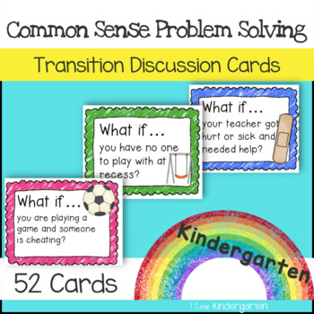 Preview of Problem Solving (Common Sense) Kindergarten Discussion Transition Cards