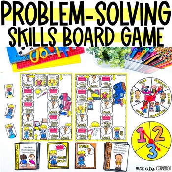 Preview of Problem-Solving, Conflict Resolution, & Social Skills Board Game SEL Counseling
