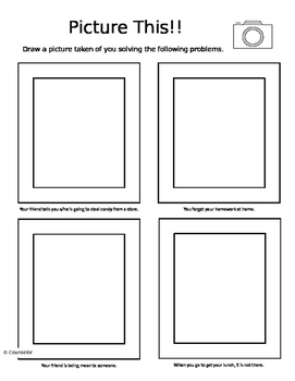 Preview of Problem Solving Decision Making Activity PBIS Character Ed Worksheet