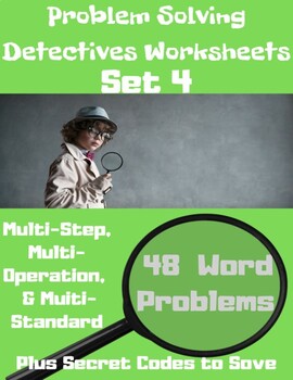 Preview of Problem Solving Detectives Worksheets-Set 4-5th Grade Math Review: Word Problems